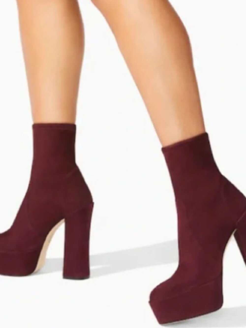 Stuart Weitzman Skyhigh 145 Platform Cabernet Booties Size: 8 NIB - Picture 2 of 16